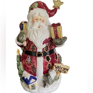 Ceramic Santa TeaLight Burner Holder Christmas Holiday Santa